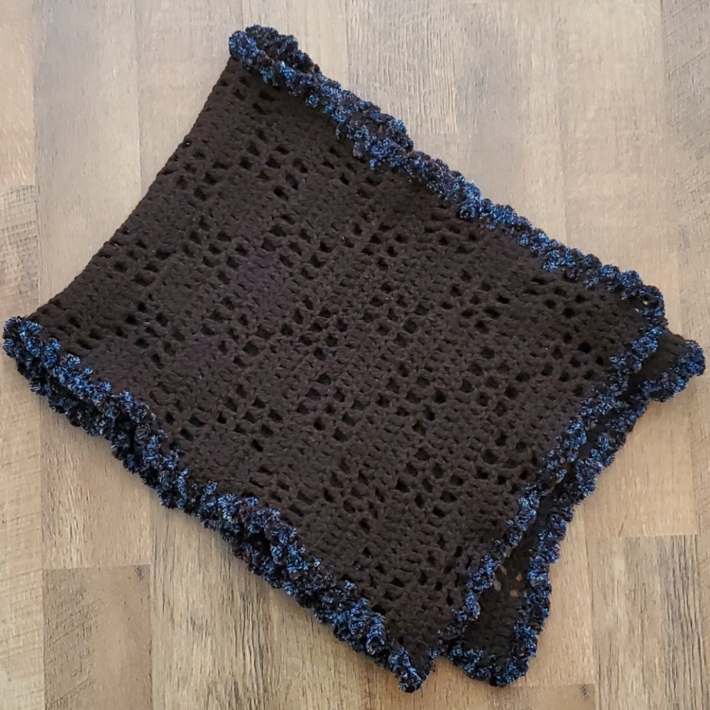 Alpaca Handmade Handspun‎ Crochet Brown Wrap Scarf